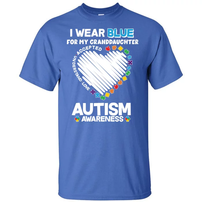 I Wear Blue For My Personalize Custom Text Autism Tall T-Shirt