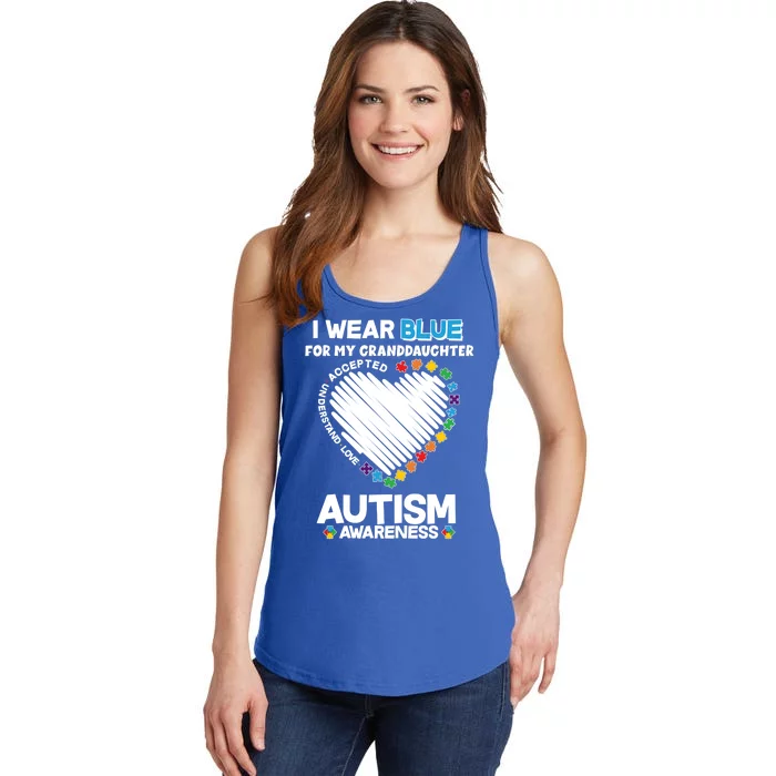 I Wear Blue For My Personalize Custom Text Autism Ladies Essential Tank