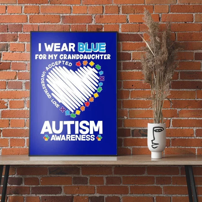 I Wear Blue For My Personalize Custom Text Autism Poster