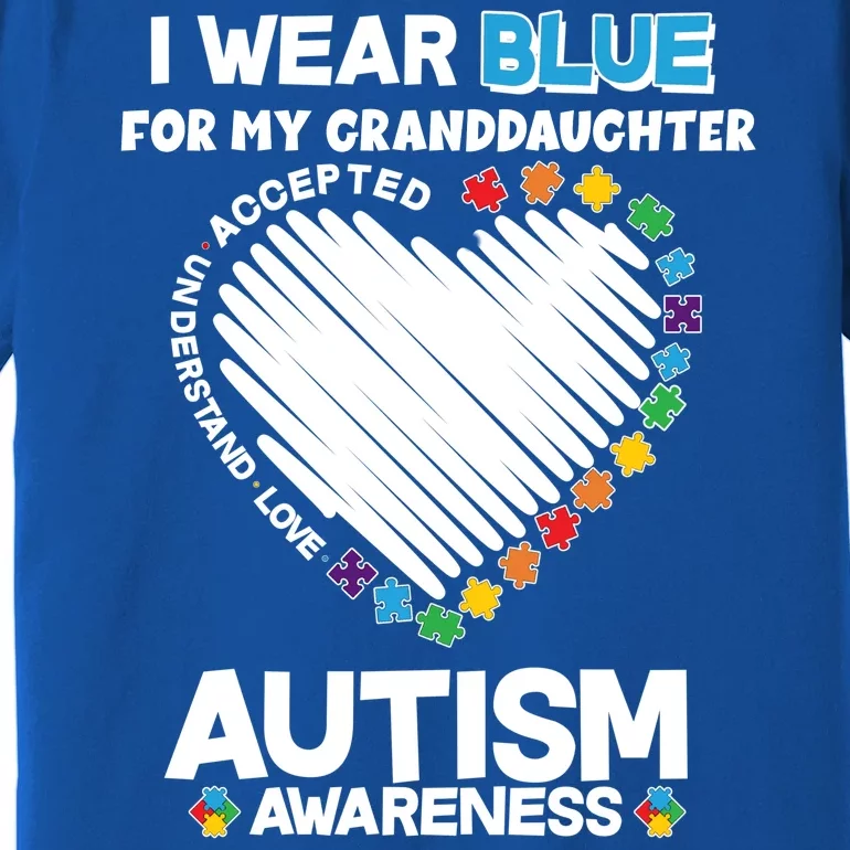 I Wear Blue For My Personalize Custom Text Autism Premium T-Shirt