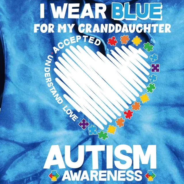 I Wear Blue For My Personalize Custom Text Autism Tie Dye Hoodie