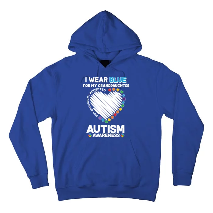 I Wear Blue For My Personalize Custom Text Autism Tall Hoodie