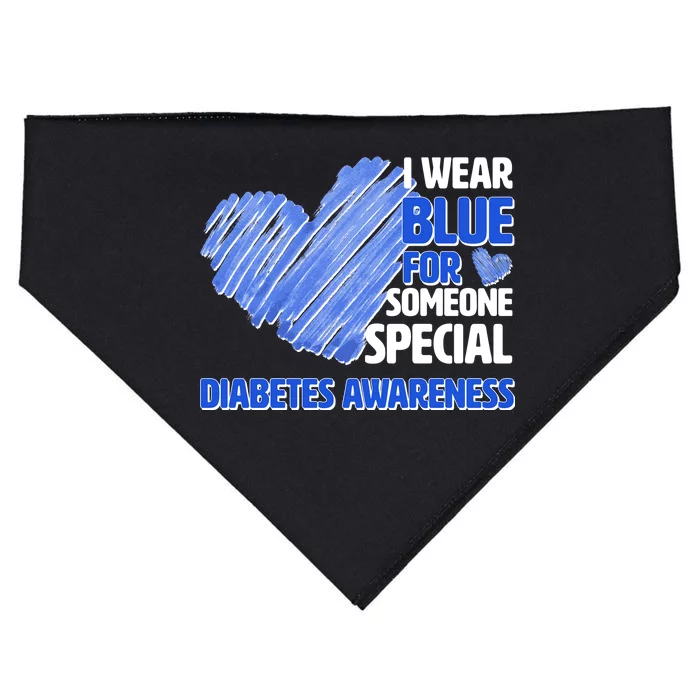 I Wear Blue For Someone Special Diabetes Awareness USA-Made Doggie Bandana