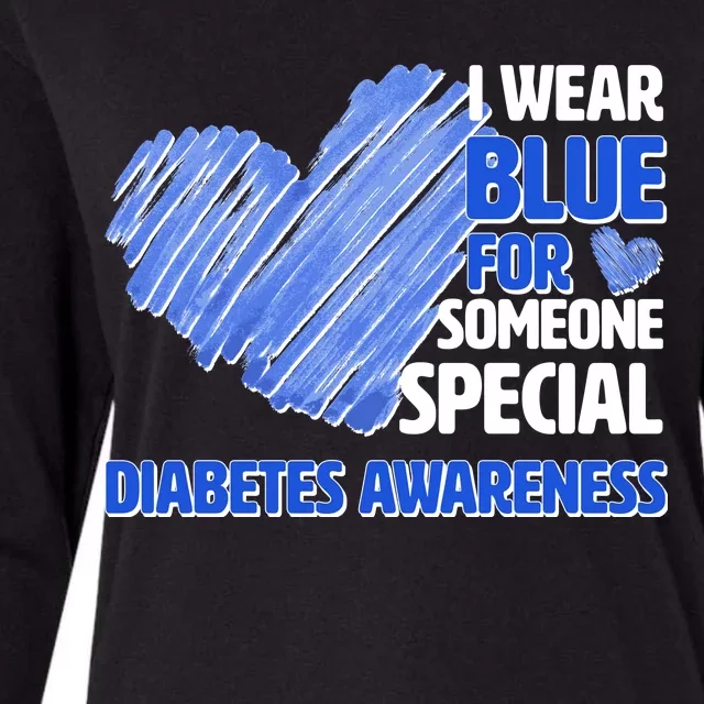 I Wear Blue For Someone Special Diabetes Awareness Womens Cotton Relaxed Long Sleeve T-Shirt