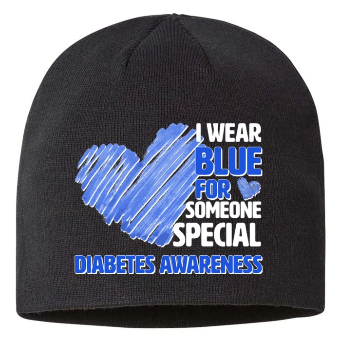 I Wear Blue For Someone Special Diabetes Awareness 8 1/2in Sustainable Knit Beanie