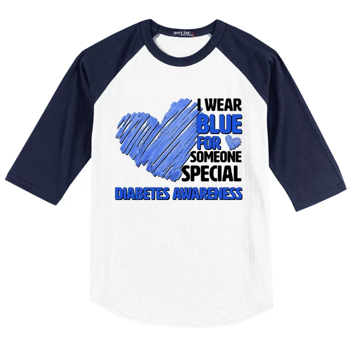 I Wear Blue For Someone Special Diabetes Awareness Baseball Sleeve Shirt