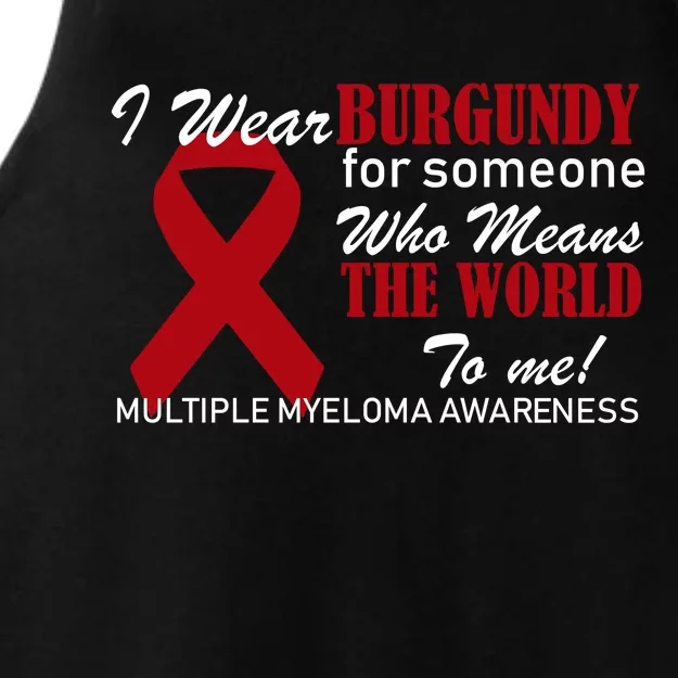 I Wear Burgundy Multiple Myeloma Ladies Tri-Blend Wicking Tank