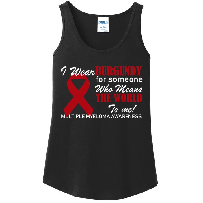 I Wear Burgundy Multiple Myeloma Ladies Essential Tank