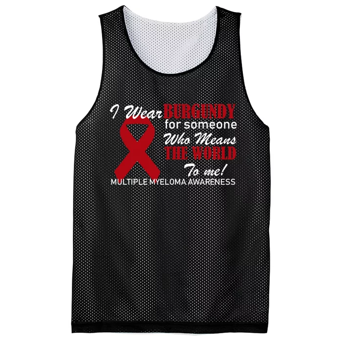 I Wear Burgundy Multiple Myeloma Mesh Reversible Basketball Jersey Tank