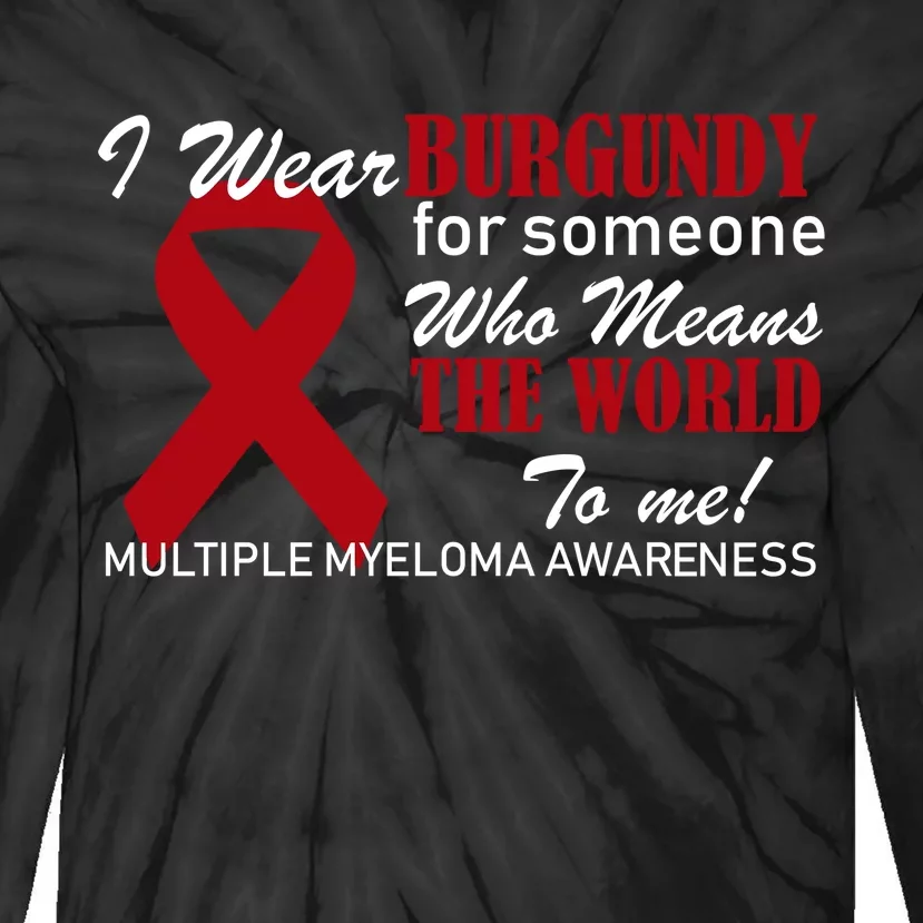 I Wear Burgundy Multiple Myeloma Tie-Dye Long Sleeve Shirt