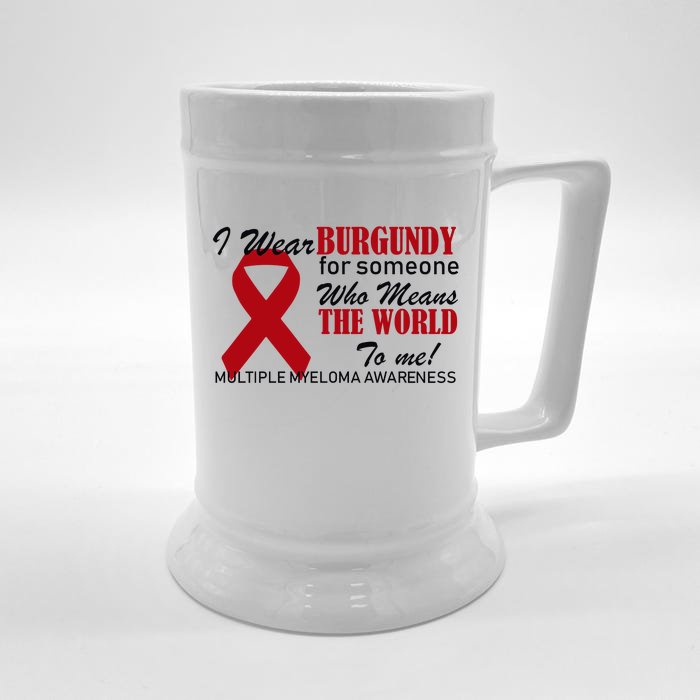 I Wear Burgundy Multiple Myeloma Front & Back Beer Stein