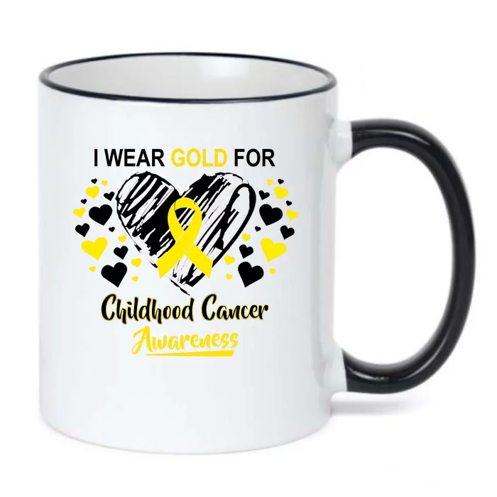 I Wear Gold For Childhood Cancer Awareness Black Color Changing Mug