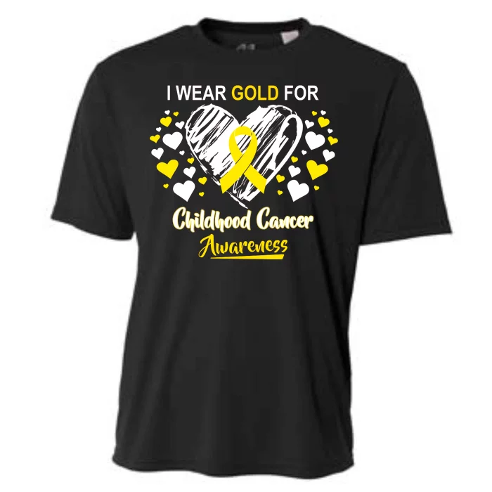 I Wear Gold For Childhood Cancer Awareness Cooling Performance Crew T-Shirt