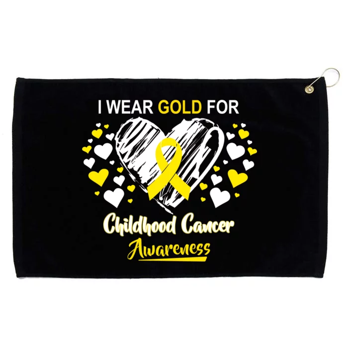 I Wear Gold For Childhood Cancer Awareness Grommeted Golf Towel