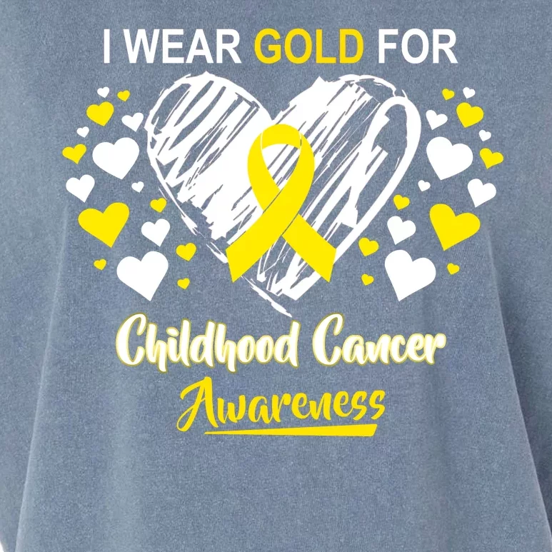 I Wear Gold For Childhood Cancer Awareness Garment-Dyed Women's Muscle Tee