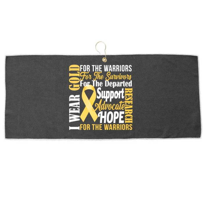 I Wear Gold For Childhood Cancer Awareness 1 Large Microfiber Waffle Golf Towel