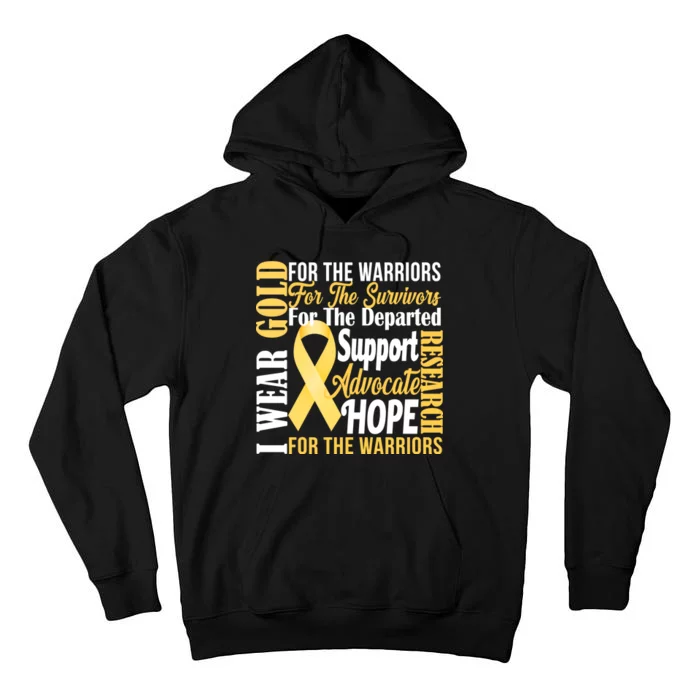 I Wear Gold For Childhood Cancer Awareness 1 Tall Hoodie