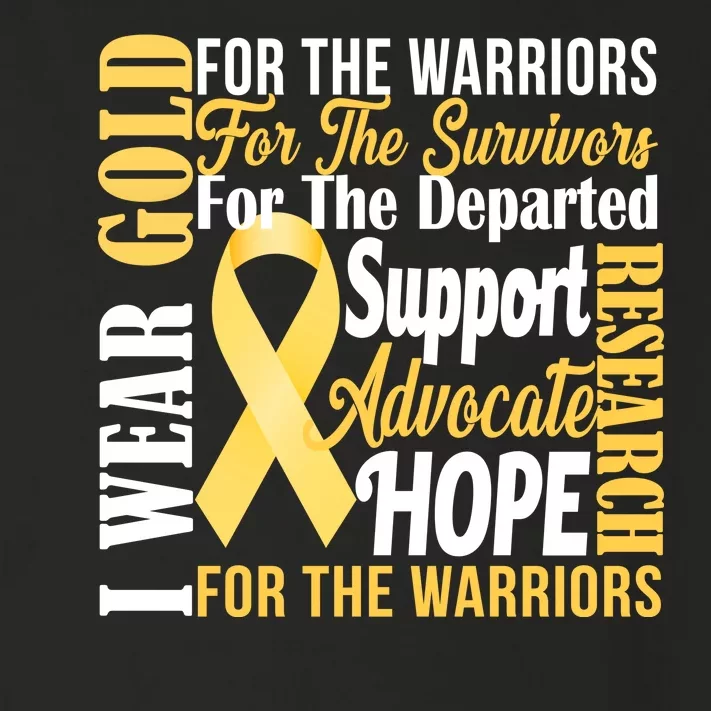 I Wear Gold For Childhood Cancer Awareness 1 Toddler Long Sleeve Shirt