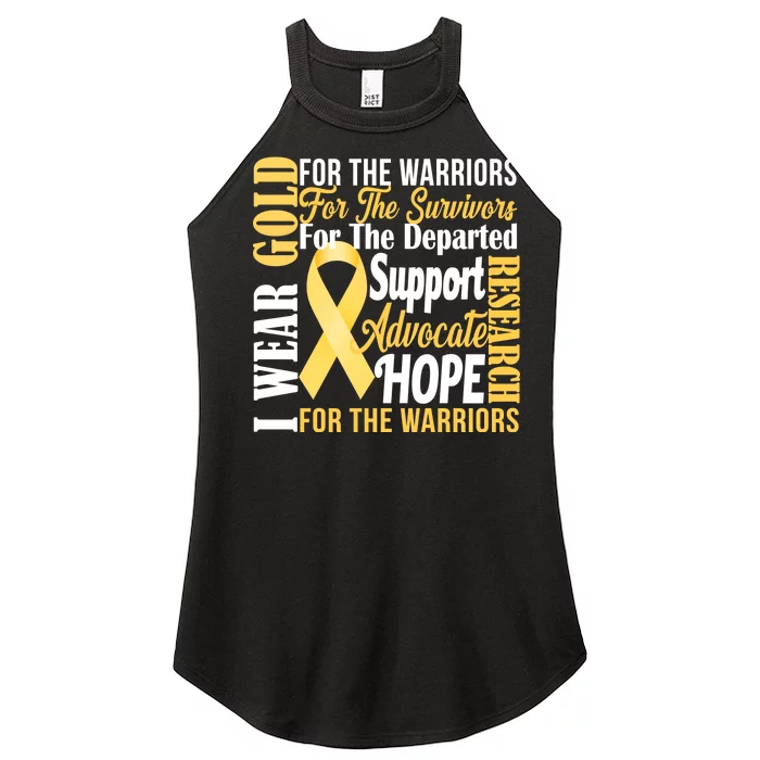 I Wear Gold For Childhood Cancer Awareness 1 Women’s Perfect Tri Rocker Tank