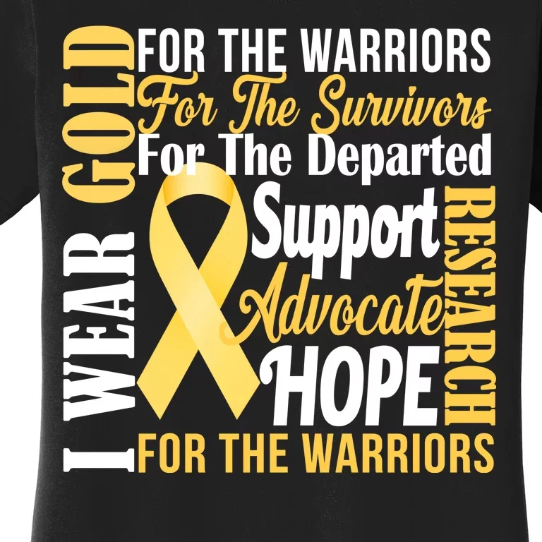 I Wear Gold For Childhood Cancer Awareness 1 Women's T-Shirt