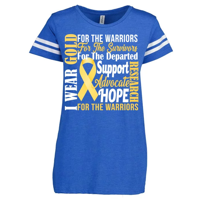 I Wear Gold For Childhood Cancer Awareness 1 Enza Ladies Jersey Football T-Shirt