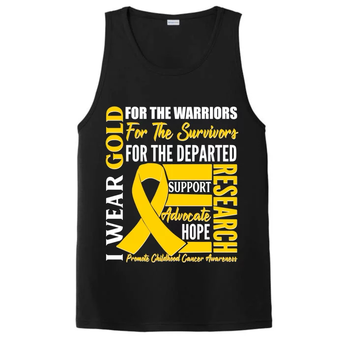 I Wear Gold Promote Childhood Cancer Awareness Performance Tank