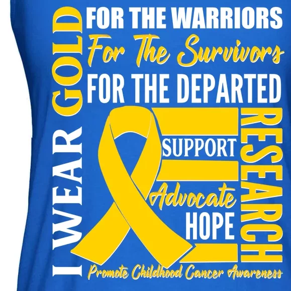 I Wear Gold Promote Childhood Cancer Awareness Ladies Essential Flowy Tank