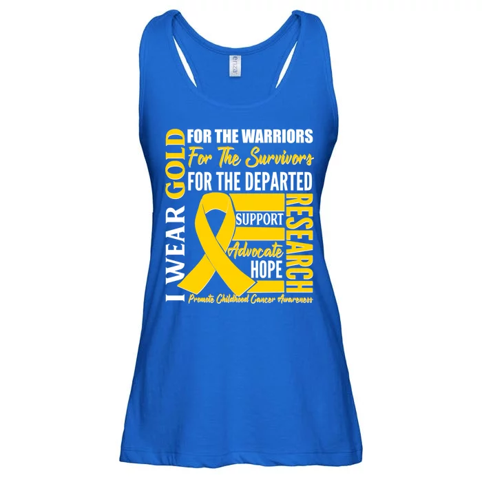 I Wear Gold Promote Childhood Cancer Awareness Ladies Essential Flowy Tank