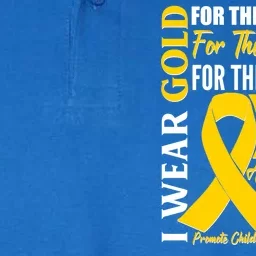 I Wear Gold Promote Childhood Cancer Awareness Softstyle Adult Sport Polo