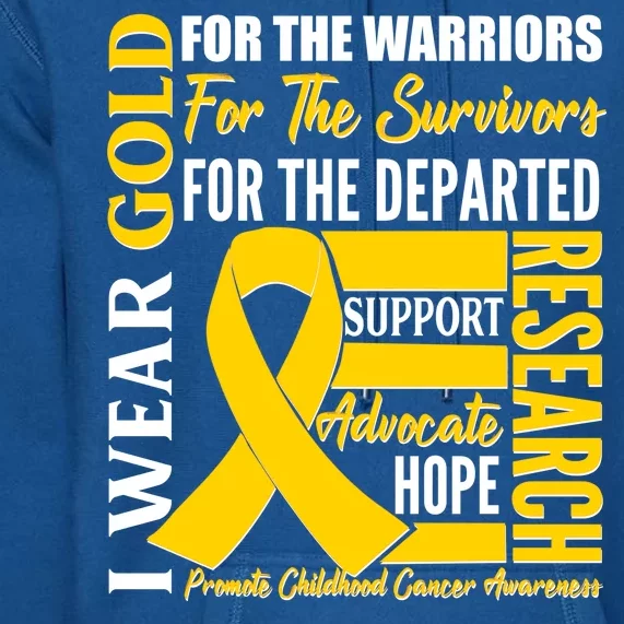 I Wear Gold Promote Childhood Cancer Awareness Premium Hoodie