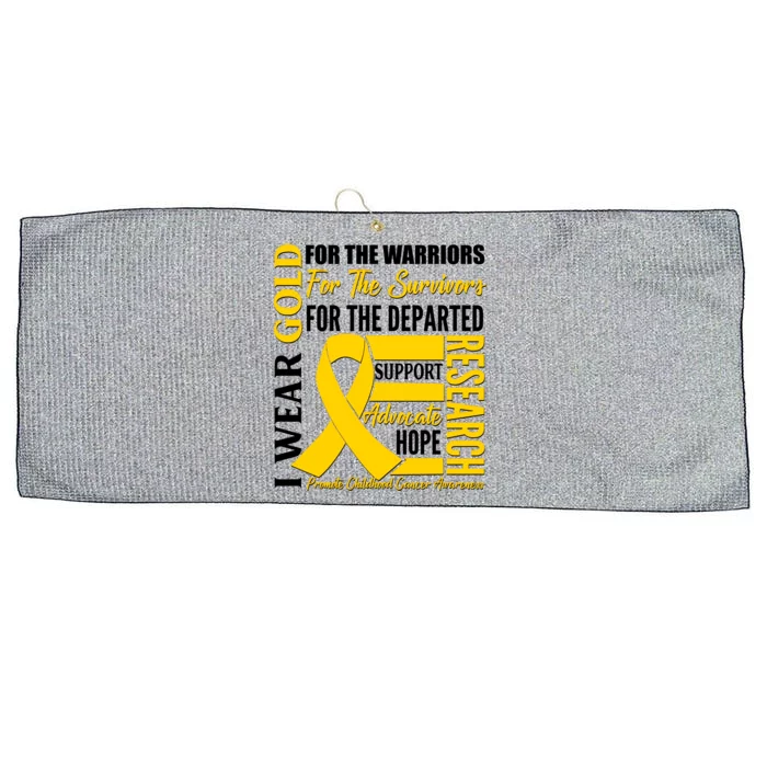 I Wear Gold Promote Childhood Cancer Awareness Large Microfiber Waffle Golf Towel