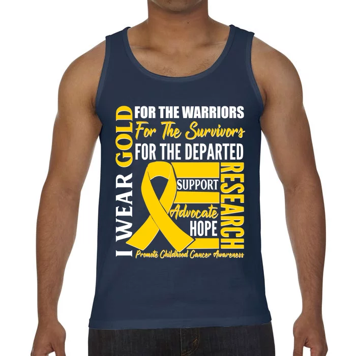 I Wear Gold Promote Childhood Cancer Awareness Comfort Colors® Tank Top