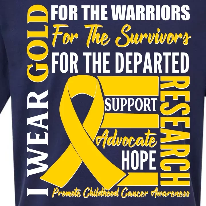 I Wear Gold Promote Childhood Cancer Awareness Sueded Cloud Jersey T-Shirt