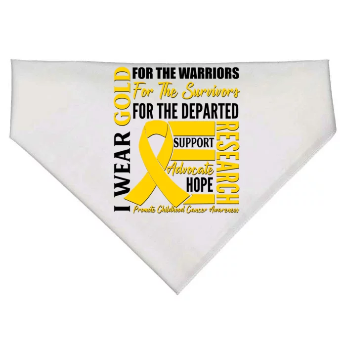 I Wear Gold Promote Childhood Cancer Awareness USA-Made Doggie Bandana