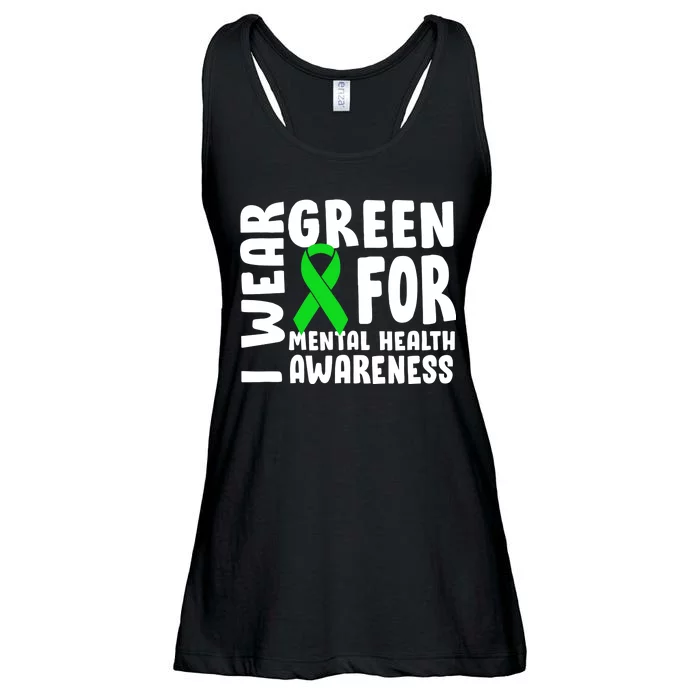 I Wear Green For Mental Health Awareness Ladies Essential Flowy Tank