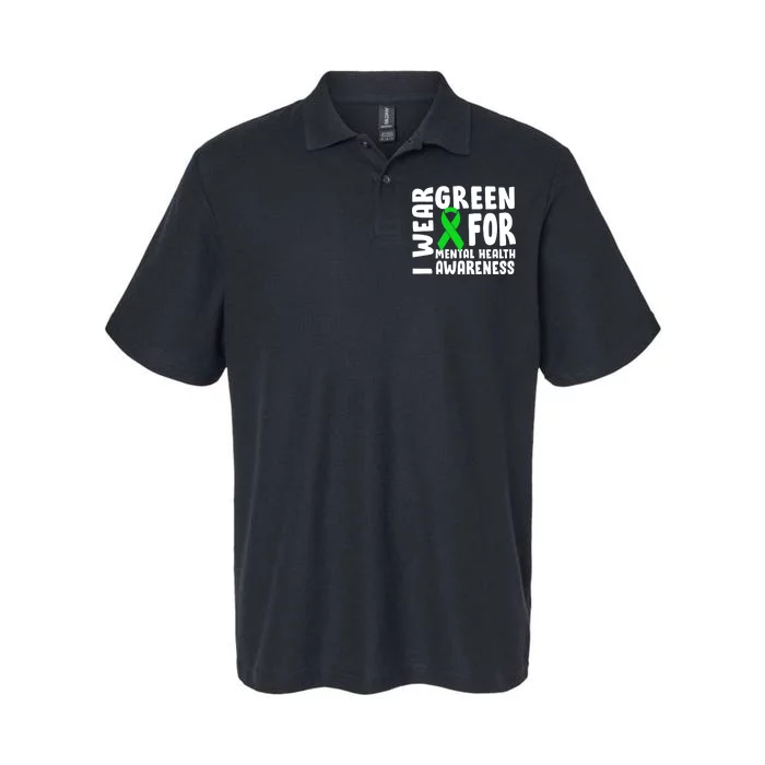 I Wear Green For Mental Health Awareness Softstyle Adult Sport Polo