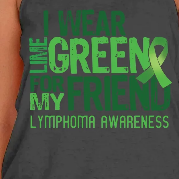 I Wear Lime Green For My Friend Lymphoma Awareness Women's Knotted Racerback Tank