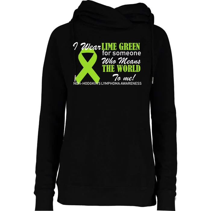 I Wear Lime Green Non-Hodgkin's Lymphoma Womens Funnel Neck Pullover Hood