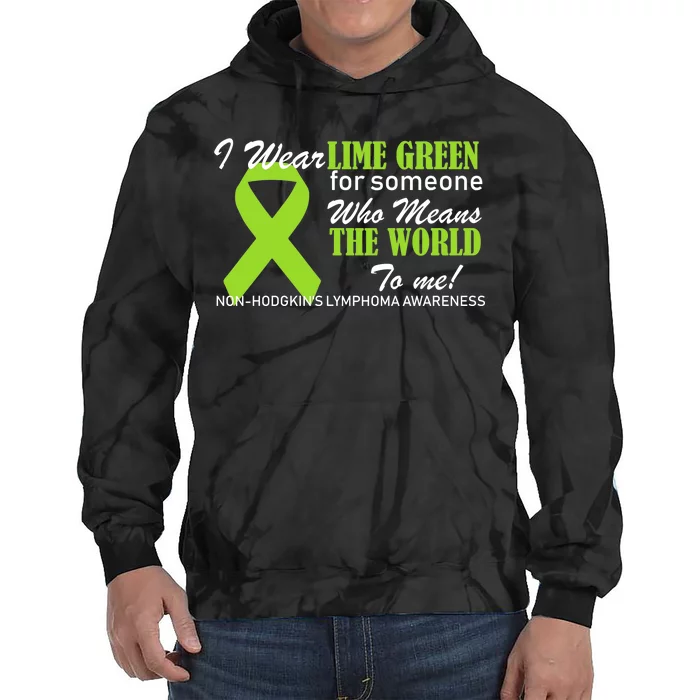 I Wear Lime Green Non-Hodgkin's Lymphoma Tie Dye Hoodie