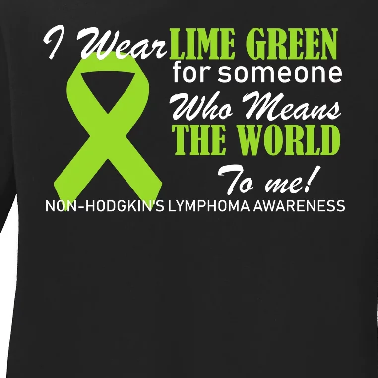 I Wear Lime Green Non-Hodgkin's Lymphoma Ladies Long Sleeve Shirt