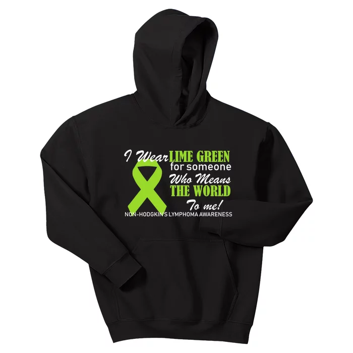 I Wear Lime Green Non-Hodgkin's Lymphoma Kids Hoodie