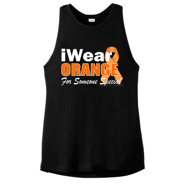 I Wear Orange For Someone I Love Leukemia Ladies Tri-Blend Wicking Tank