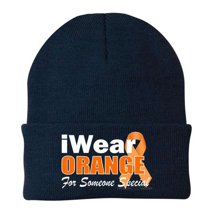 I Wear Orange For Someone I Love Leukemia Knit Cap Winter Beanie