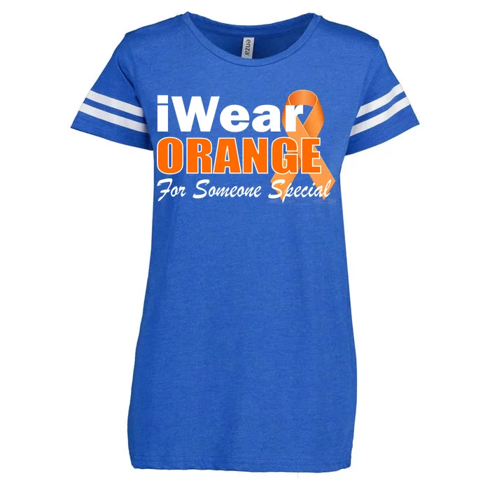 I Wear Orange For Someone I Love Leukemia Enza Ladies Jersey Football T-Shirt