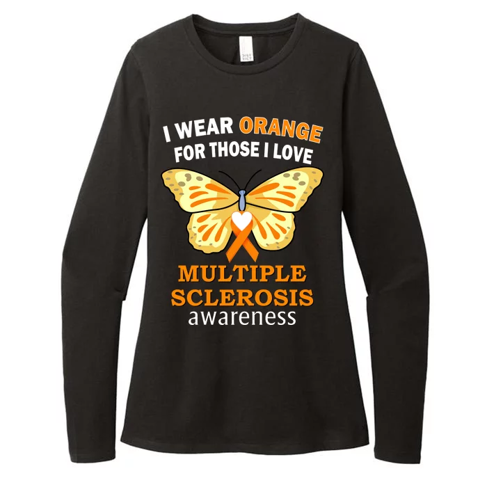 I Wear Orange For Those I Love MS Multiple Sclerosis Womens CVC Long Sleeve Shirt