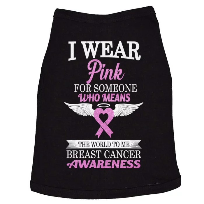 I Wear Pink Angel Breast Cancer Awareness Doggie Tank