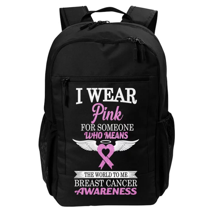 I Wear Pink Angel Breast Cancer Awareness Daily Commute Backpack