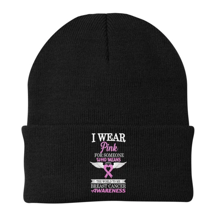 I Wear Pink Angel Breast Cancer Awareness Knit Cap Winter Beanie