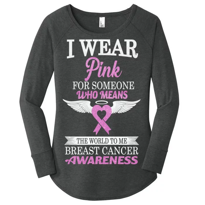 I Wear Pink Angel Breast Cancer Awareness Women's Perfect Tri Tunic Long Sleeve Shirt