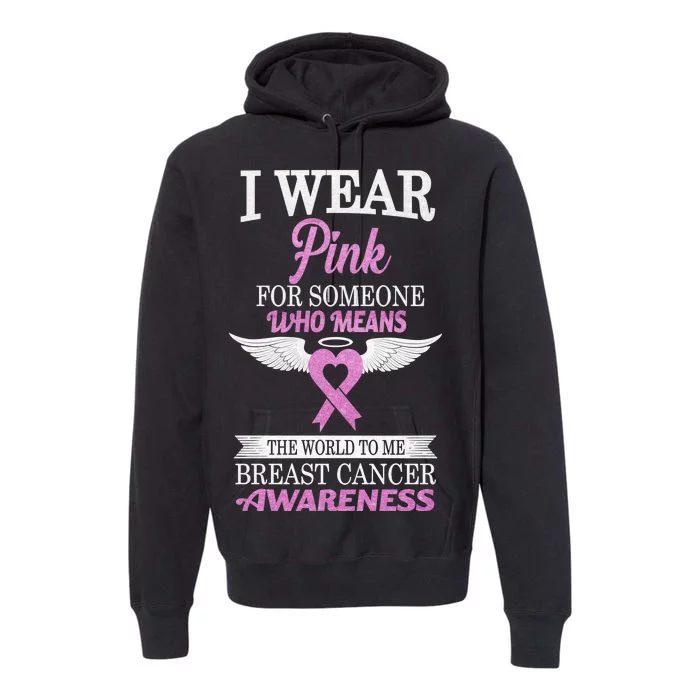 I Wear Pink Angel Breast Cancer Awareness Premium Hoodie